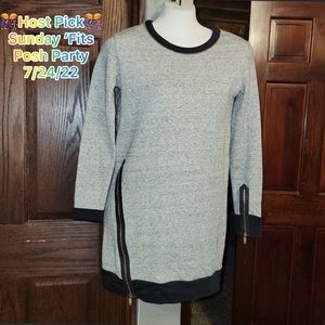 ZARA Collection Sweatshirt Dress with Zippers Size Small